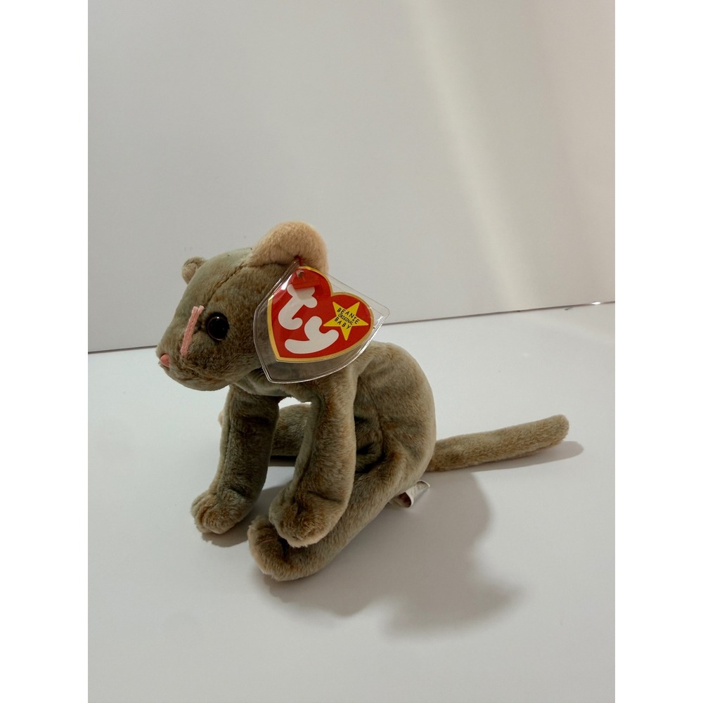 Ty Beanie Baby Scat Cat Kids OS Tan Brand New 1998 Mottled Plush Kitten 04231